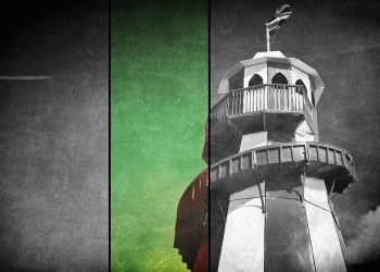 Image for Welsh freeports article, the helter skelter on Llandudno pier flying the Union Jack