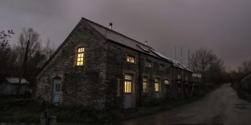 Welsh home at dusk