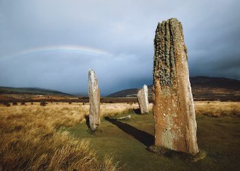 Celtic alliance: three standing stones together on the Isle of Arran