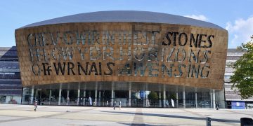 An independent country? The Wales Millennium Centre, Cardiff. The inscription in Welsh reads: CREU GWIR | FEL GWYDR | O FFWRNAIS AWEN (Creating Truth Like Glass From Inspiration's Furnace). The inscription in English reads IN THESE STONES | HORIZONS | SING