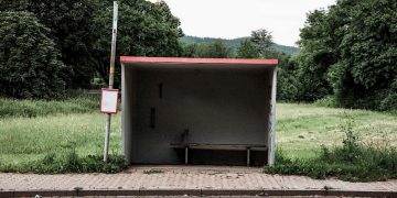 Public transport: abandoned rural bus stop