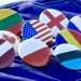 Badges of the flags of some NATO member countries